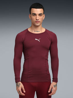 Puma - Men Maroon Liga Baselayer Long Sleeve Football T-shirt