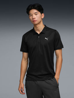 Puma - Men Black Jacquard Slim Fit Training Polo T-shirt