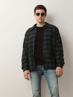 Selected - Green Check Loose Fit Overshirt