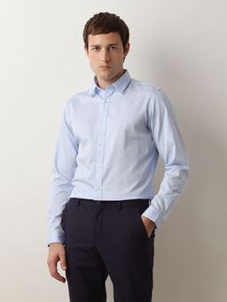 Selected - Light Blue Striped Jacquard Shirt