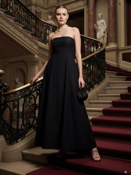 Uptownie - Women Black Cotton Solid Dress