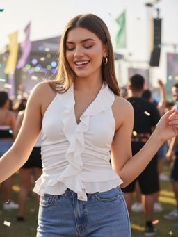 Uptownie - Ruffled Halter Neck Top