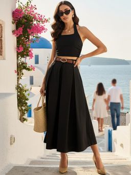 Uptownie - Black Box Pleated Midi Skirt