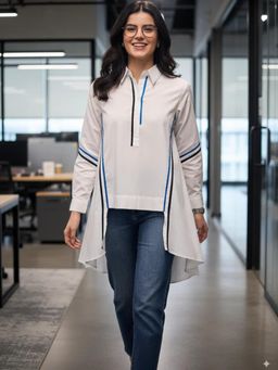 Uptownie - White Cotton Shirt