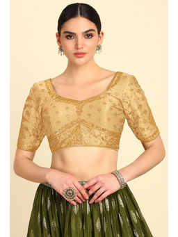 Soch - Gold Embroidered Stitched Blouse with Sequins Work
