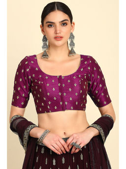 Soch - Wine Embroidered Stitched Blouse with Zari