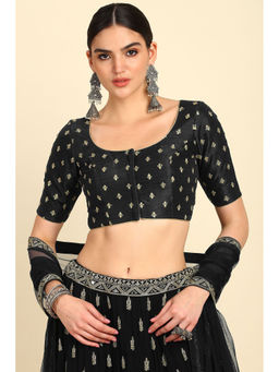 Soch - Black Embroidered Stitched Blouse with Zari