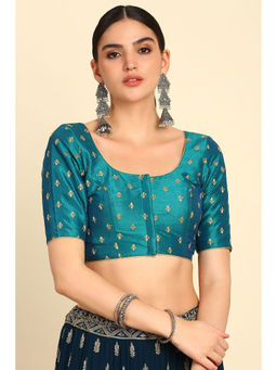 Soch - Teal Embroidered Stitched Blouse with Zari