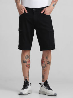 Jack & Jones - Black Regular Fit Stretch Shorts