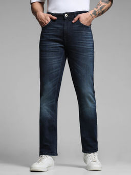 Jack & Jones - Navy Blue Regular Fit Stretch Jeans