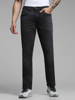 Jack & Jones - Black Regular Straight Fit Low-Rise Jeans