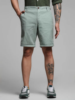 Jack & Jones - Green Mid Rise Chino Shorts