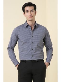Allen Solly - Grey Checks Full Sleeves Formal Shirt