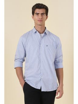 Allen Solly - White Slim Fit Checks Full Sleeves Casual Shirt