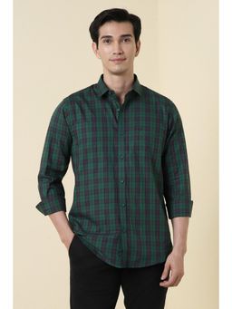 Allen Solly - Green Slim Fit Checks Full Sleeves Casual Shirt