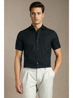 Louis Philippe - Black Solid Half Sleeves Formal Shirt