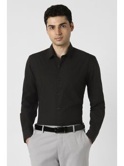 Peter England - Black Slim Fit Full Sleeves Formal Shirt