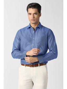Van Heusen - Blue Textured Full Sleeves Formal Shirt