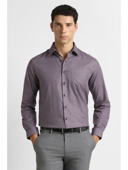 Van Heusen - Purple Checks Full Sleeves Formal Shirt