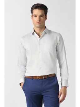 Van Heusen - White Textured Full Sleeves Shirt