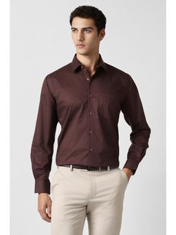 Van Heusen - Maroon Print Full Sleeves Formal Shirt