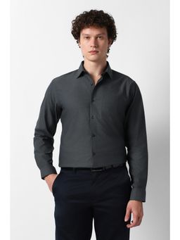 Van Heusen - Grey Solid Full Sleeves Formal Shirt
