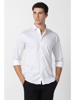 Van Heusen - White Solid Full Sleeves Shirt