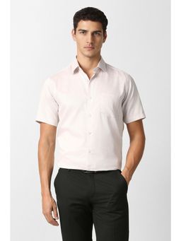 Van Heusen - Beige Textured Half Sleeves Shirt