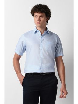 Van Heusen - Light Blue Textured Half Sleeves Shirt
