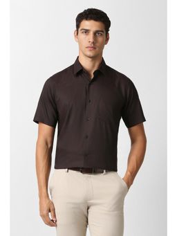 Van Heusen - Brown Textured Half Sleeves Shirt