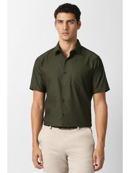 Van Heusen - Olive Textured Half Sleeves Shirt