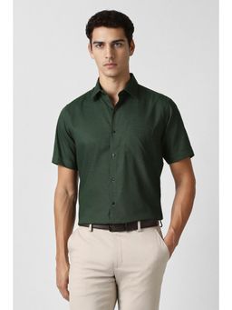 Van Heusen - Green Textured Half Sleeves Shirt