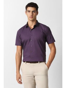 Van Heusen - Purple Solid Half Sleeves Formal Shirt