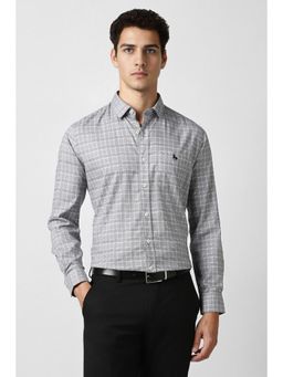 Van Heusen - Grey Checks Full Sleeves Casual Shirt