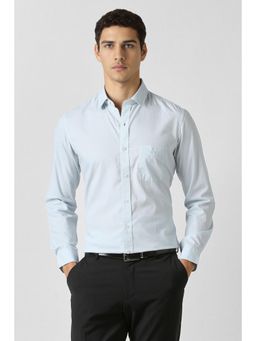 Van Heusen - Light Blue Textured Full Sleeves Casual Shirt