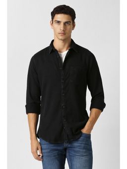 Van Heusen - Black Solid Full Sleeves Casual Shirt