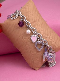 Estele - Rhodium Plated Pretty Charm Designer Bracelets For Women