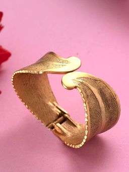 Estele - Gold Plated Egyptian Leaf Cuff Bracelet For Women