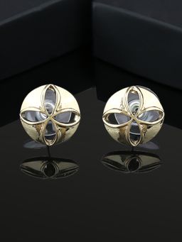 Estele - Gold Plated Flower Shaped Stud Earrings For Women