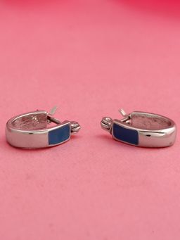 Estele - Rhodium Plated Triangle Hoop Earrings For Women