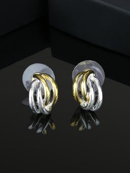Estele - Gold And Rhodium Plated Elegant Stud Earrings For Women