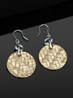 Estele - Gold And Rhodium Plated Round Drop Earrings For Women