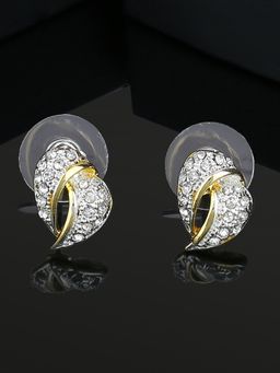 Estele - Gold Plated Leafy Stud Earrings For Women