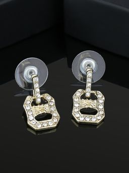 Estele - Gold And Rhodium Plated Puzzle Box Designer Earrings For Women