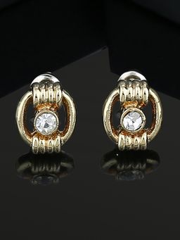 Estele - Gold Plated Circular Stud Earrings For Women