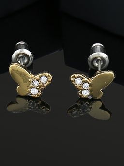 Estele - Gold Pated Butterfly Stud Earrings For Women