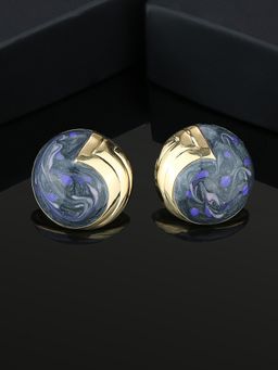 Estele - Gold Plated Round Shaped Stud Earrings For Women
