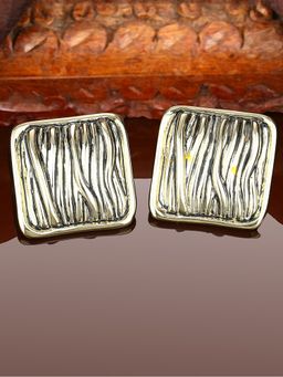 Estele - Gold Plated Square Designer Stud Earring For Women