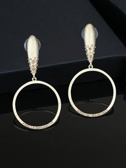 Estele - Gold Plated Circular Drop Earrings For Women