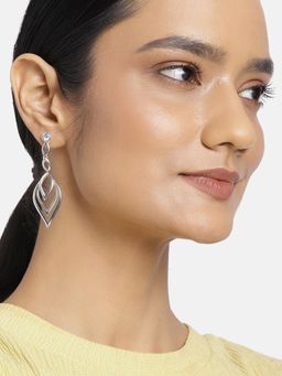 Estele - Rhodium Plated Trendy Hanging Party Wear Earrings For Women